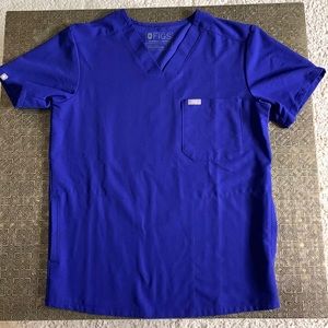 FIGS NWOT  Scrub Top  Men XS Blue Technical Collection V-Neck